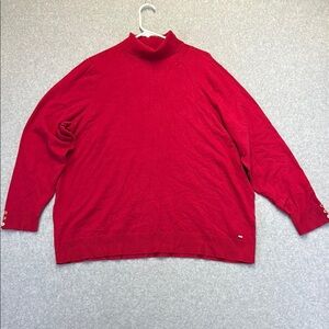 Chaps Red Turtleneck Sweater Oversized Knit